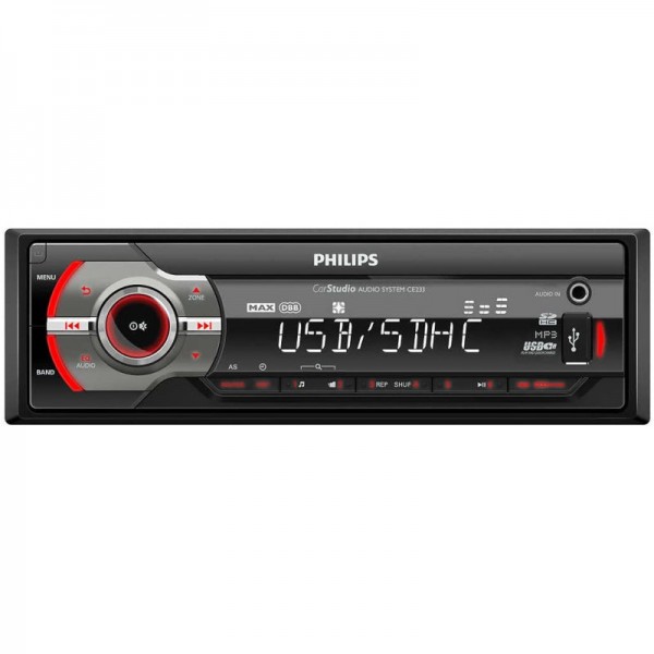 Philips CE233/GRS Ηχοσύστημα αυτοκινήτου με USB, κάρτα SD και Aux-In 4 x 50 W